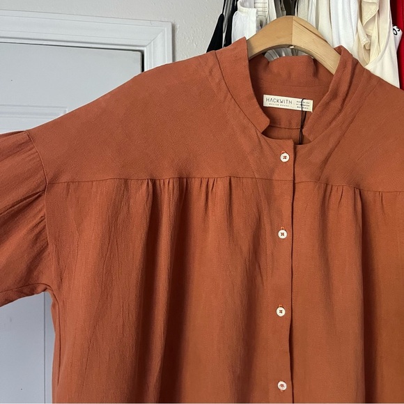 NWOT Hackwith Design House Rust Blouse - Picture 4 of 8